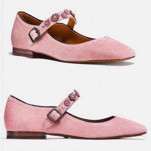 🔥SALE🔥 Coach Mary Jane Dusty Rose Suede Flat (7)